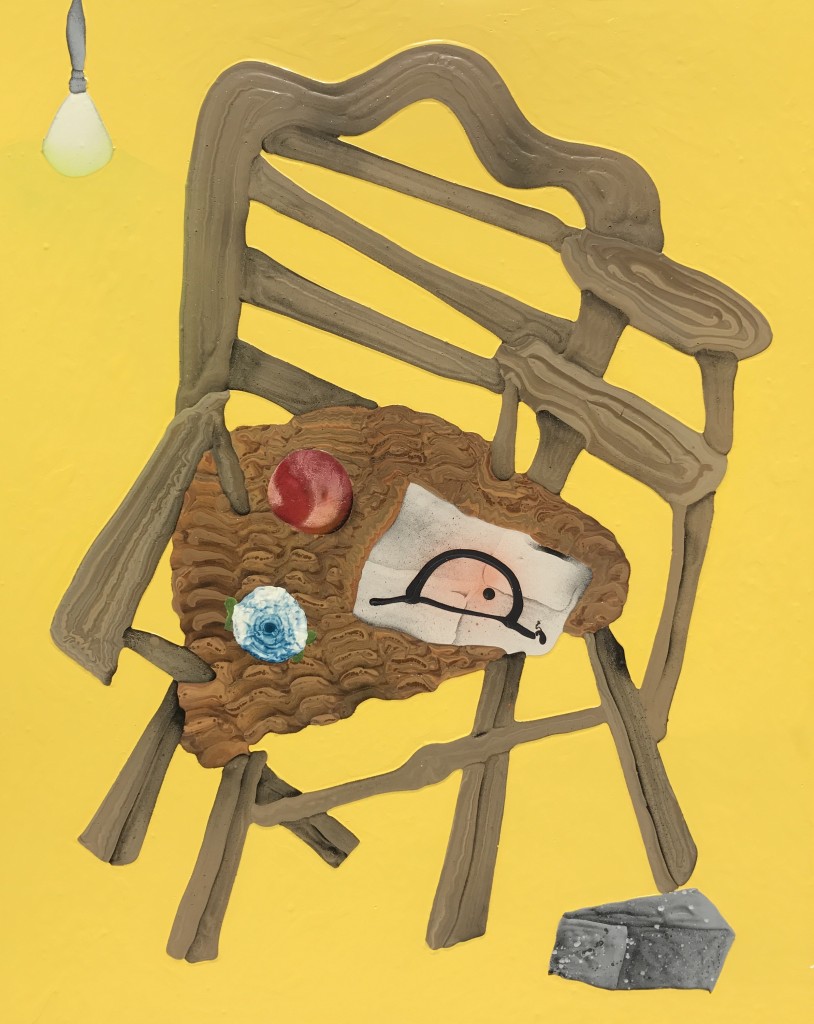 Chair with Peach, 36" x 44", 2017